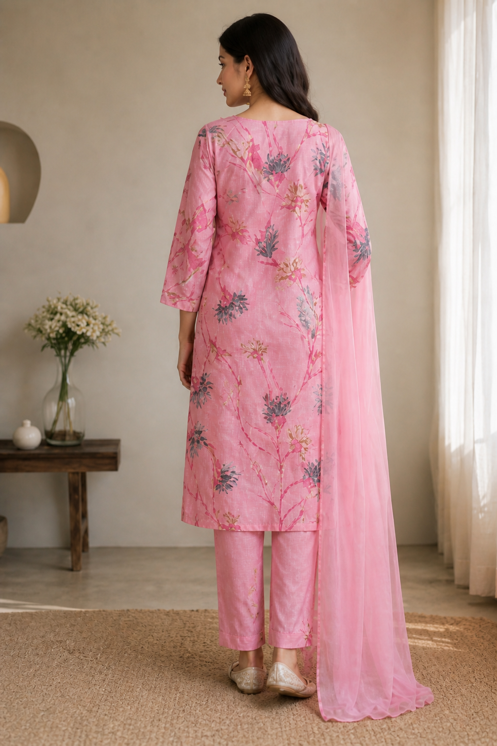 Soft Pink Floral Suit Set