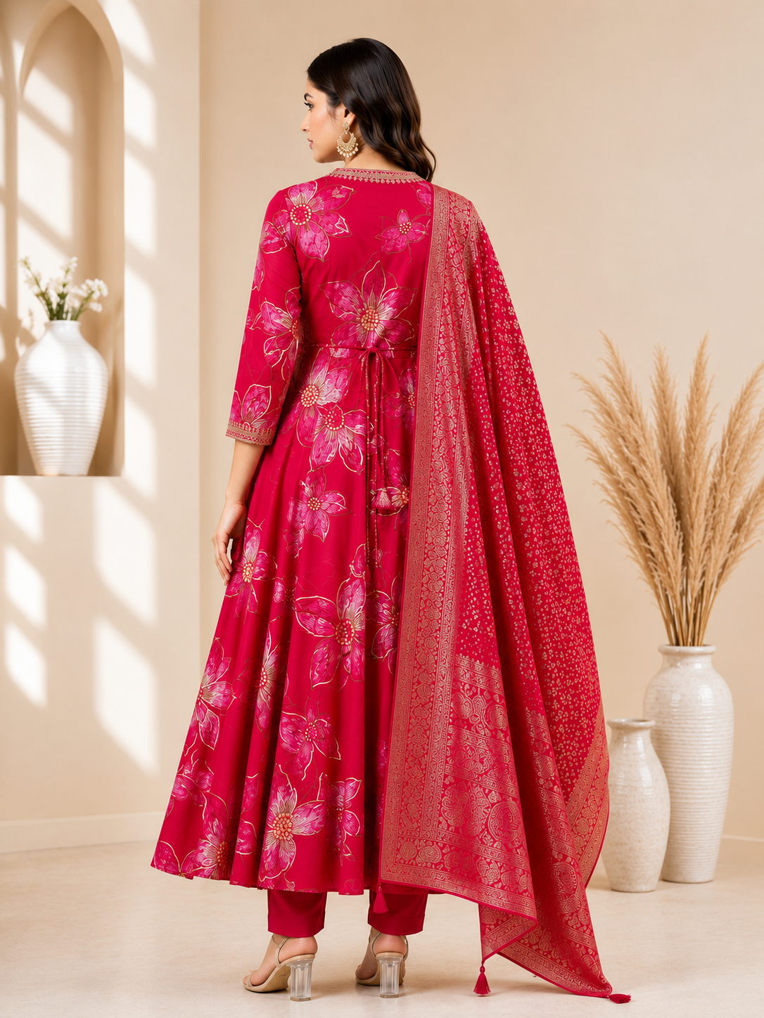 Royal Rayon Cotton Anarkali Suit Set